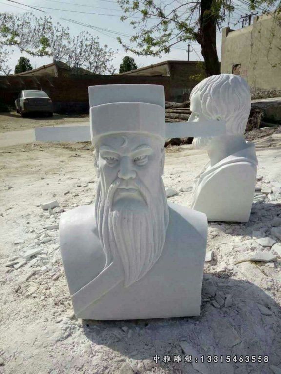 包公石雕，大理石古代人物胸像雕塑