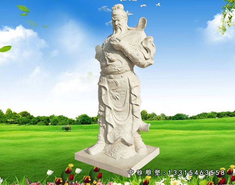 大理石关公石雕,广场古代名人石雕
