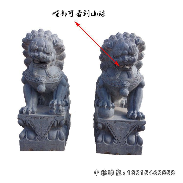 青石狮子 石雕广场动物摆件