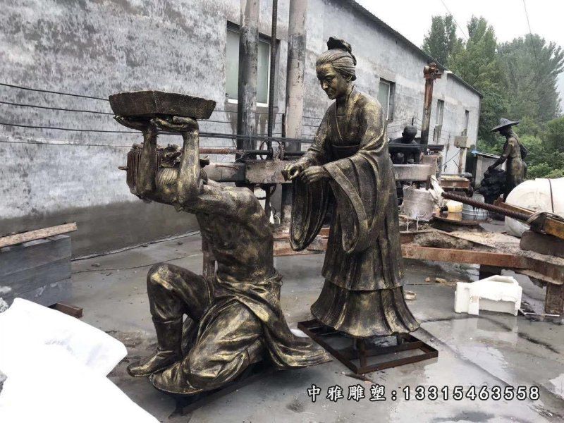 铸铜负荆请罪人物雕塑 (2)