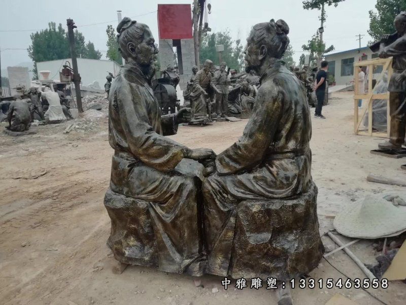 古代悬壶济世名医铜雕 (2)
