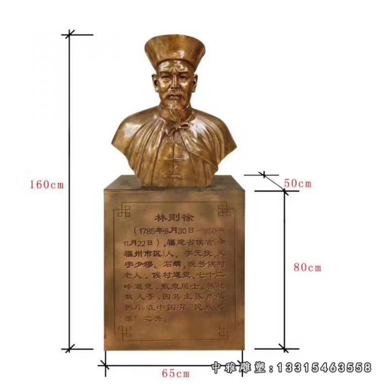 民族英雄林则徐头像铜雕