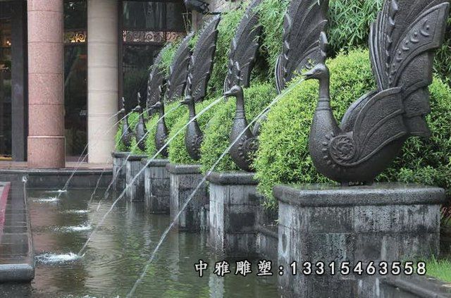 天鹅喷泉铜雕