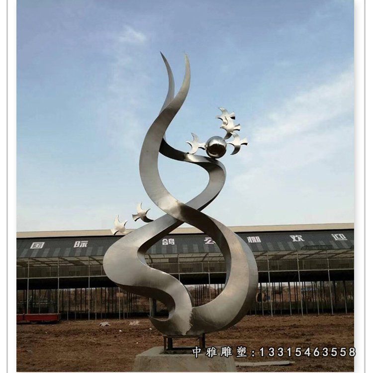 不锈钢抽象标识雕塑