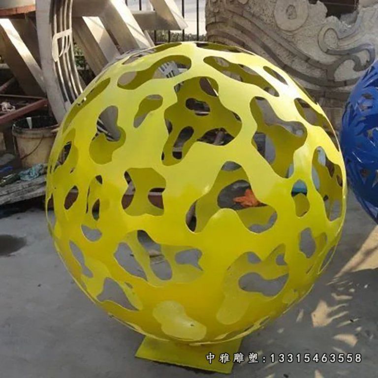 不锈钢花球，不锈钢球雕塑，不锈钢镂空球 (2)