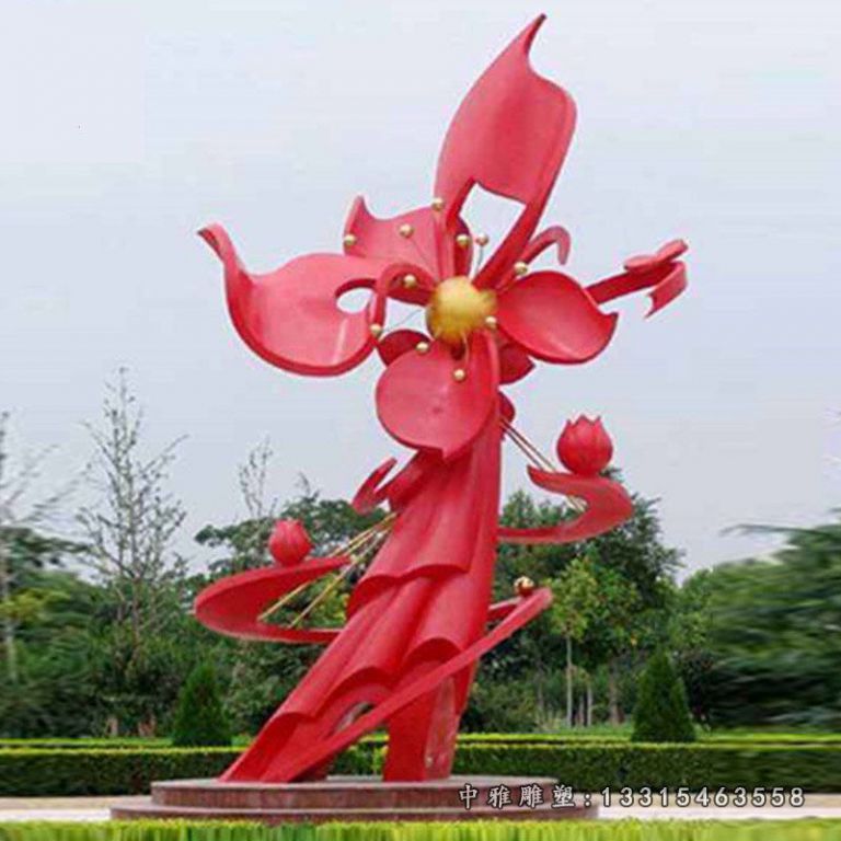 大型不锈钢花朵雕塑