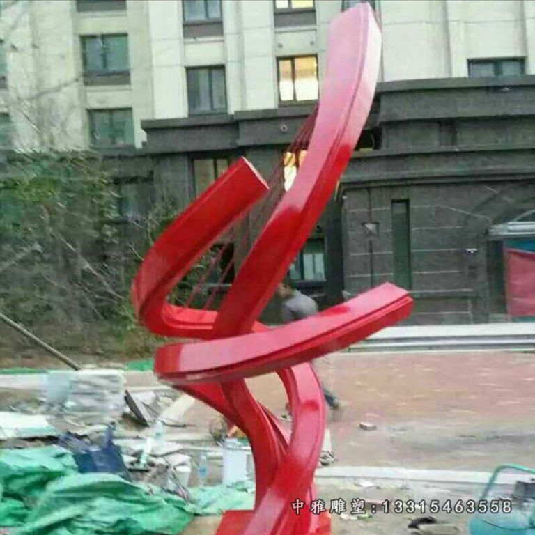 不锈钢抽象飘带 公园景观雕塑
