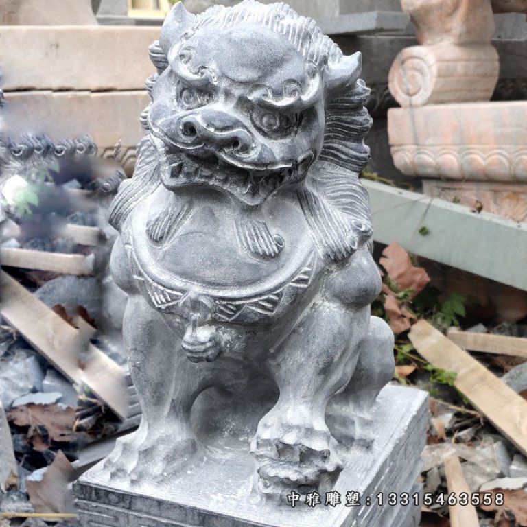 厂家现货直销青石石雕狮子一对雕刻大型动物摆件户外园林庭院摆件16487