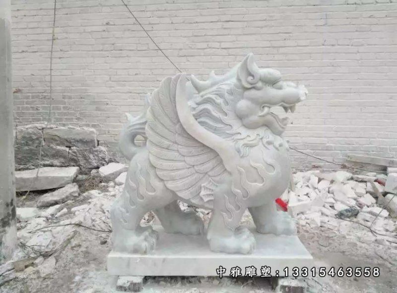大理石公园飞狮动物雕塑 (1)