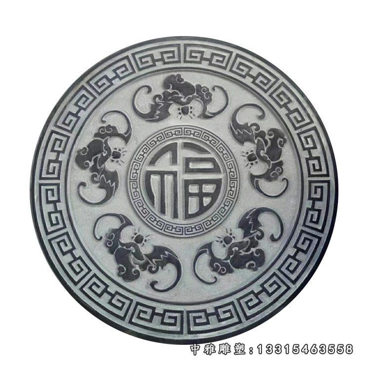 石雕浮雕装饰壁画庭院外墙玄关中式大理石青石砂岩荷花鱼大型雕刻13460