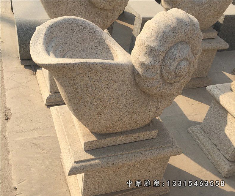 动物造型喷泉，海螺喷泉石雕 (3)