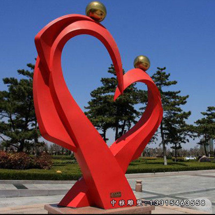 公园广场抽象爱心造型不锈钢雕塑