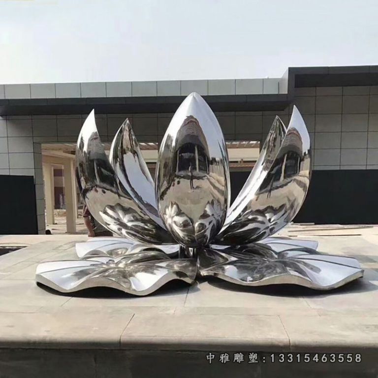 不锈钢镜面荷花 广场景观雕塑