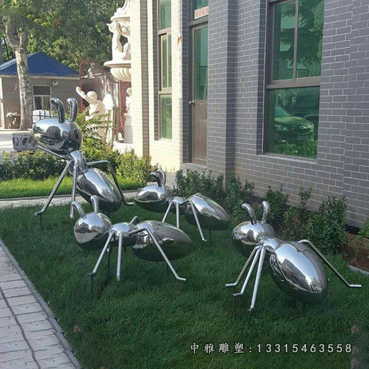 庭院镜面不锈钢蚂蚁雕塑
