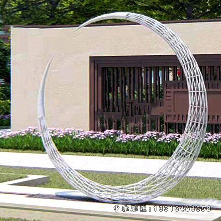 不锈钢镂空月亮造型雕塑 (1)
