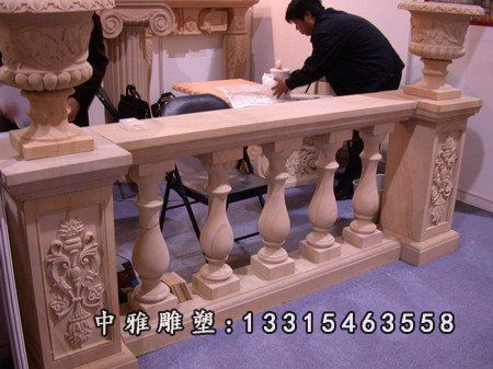 晚霞红欧式栏杆石雕