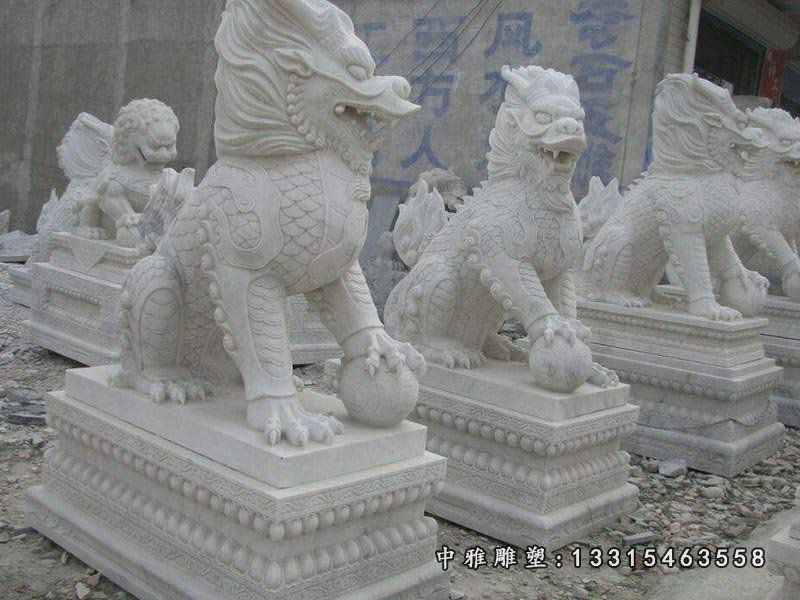 汉白玉麒麟镇宅辟邪