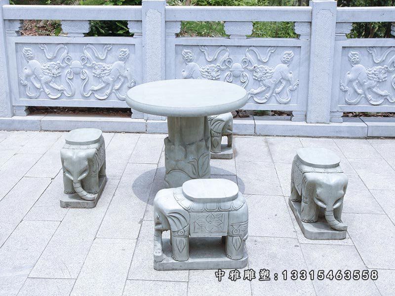 大理石别墅园林景观石桌凳