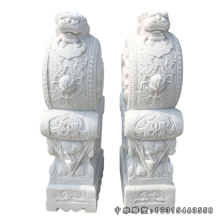 仿古门墩石雕石雕牛抱鼓石 (3)