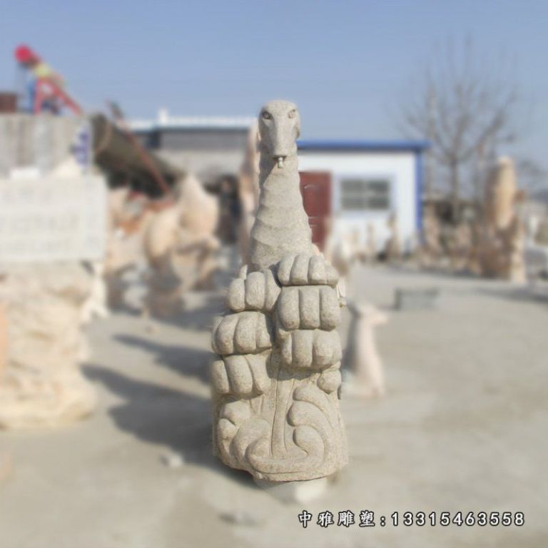 海马石雕，大理石喷水海马雕塑 (2)