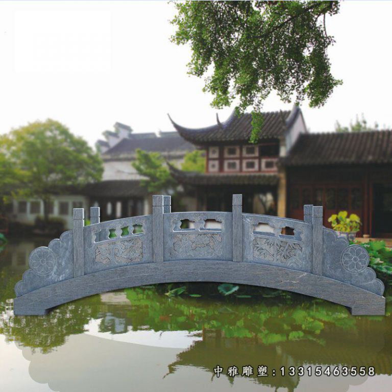 青石小桥雕塑，园林景观石雕