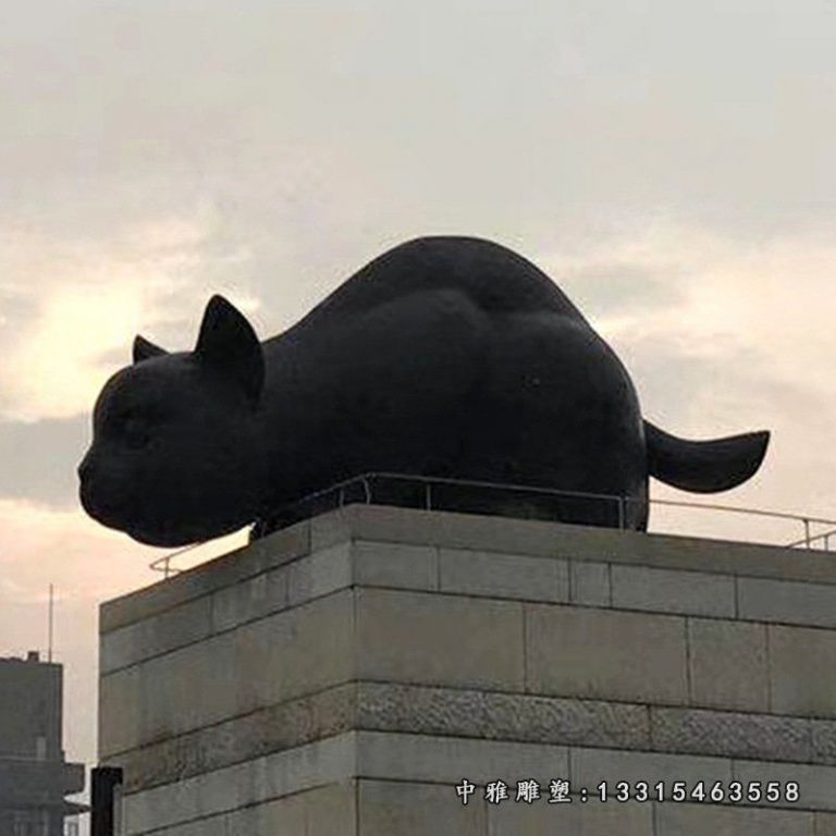 厂家批发定制 大型铜雕猫咪景观雕塑摆件 现代化广场公园动物雕塑74000