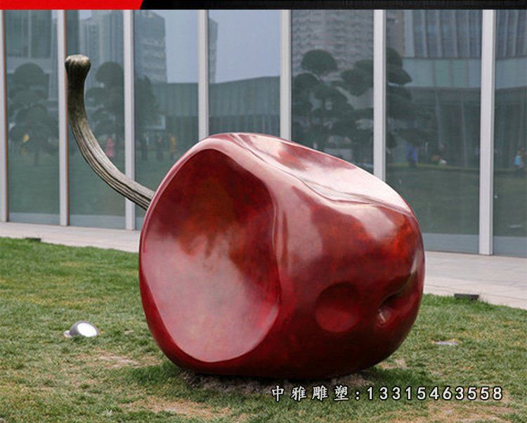 不锈钢苹果雕塑 广场水果雕塑 (1)