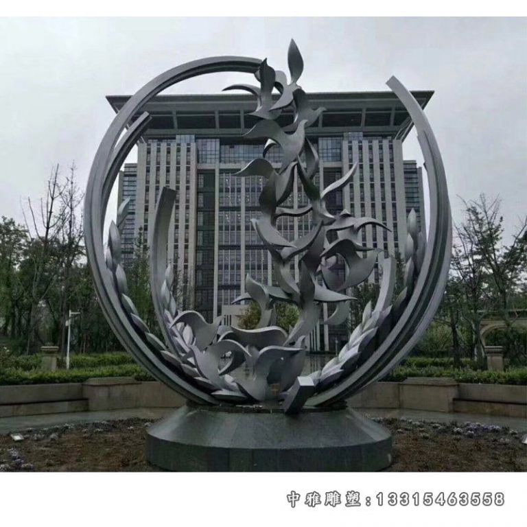 小区广场抽象大雁不锈钢雕塑