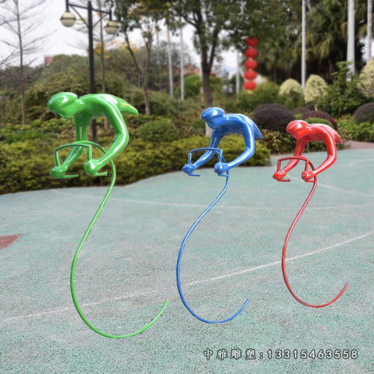 不锈钢园林半身运动雕塑