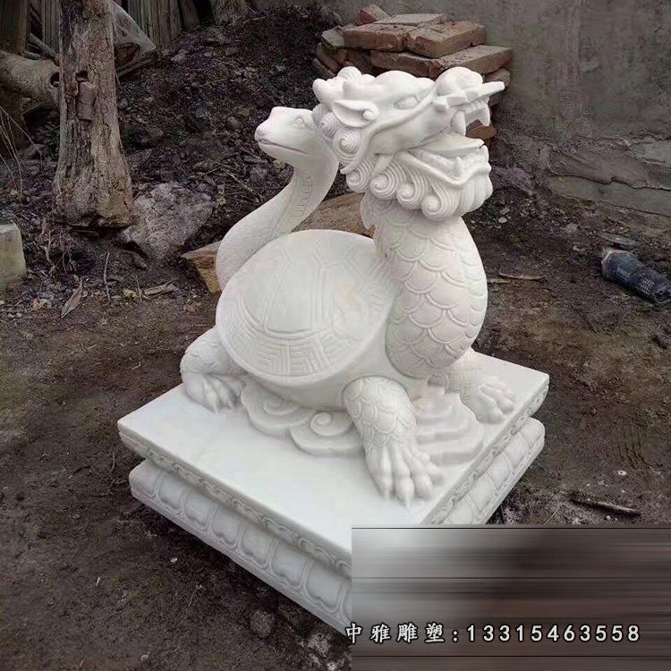 汉白玉龙龟石雕，石雕动物 (2)