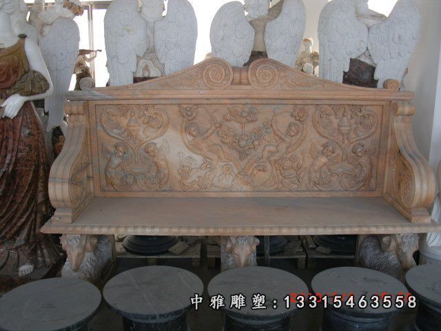 石凳，晚霞红古式石凳，公园石凳 (2)
