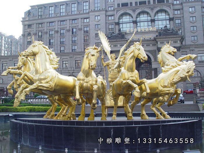 太阳神铜雕，阿波罗战马雕塑