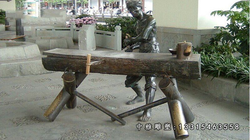 木匠人物铜雕