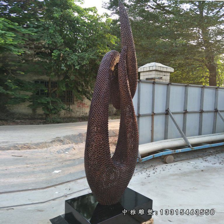 不锈钢抽象号角雕塑 (2)