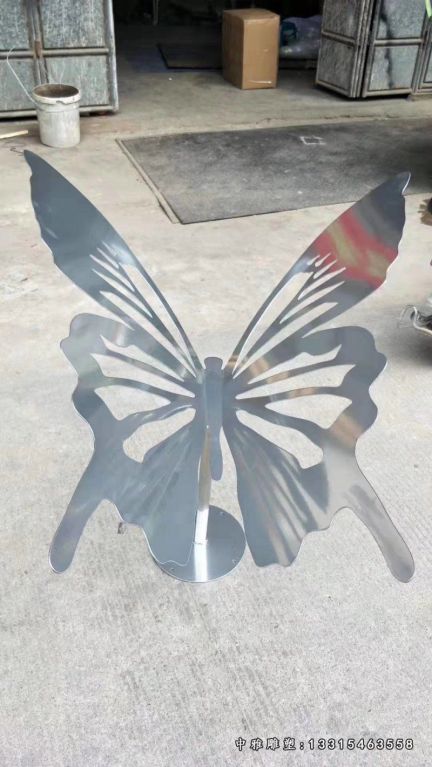 不锈钢展翅公园蝴蝶雕塑 (1)