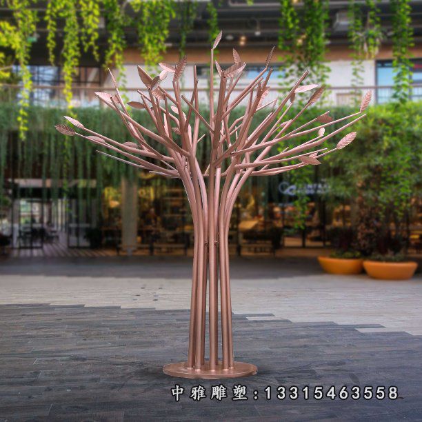 不锈钢城市植物景观雕塑 (1)