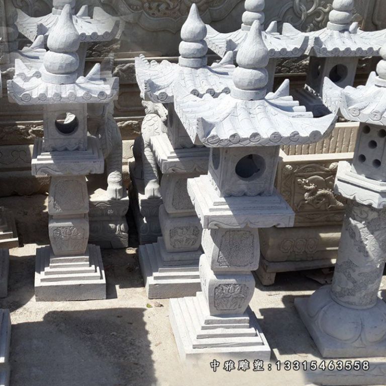 小型石灯雕塑，园林景观石雕 (4)