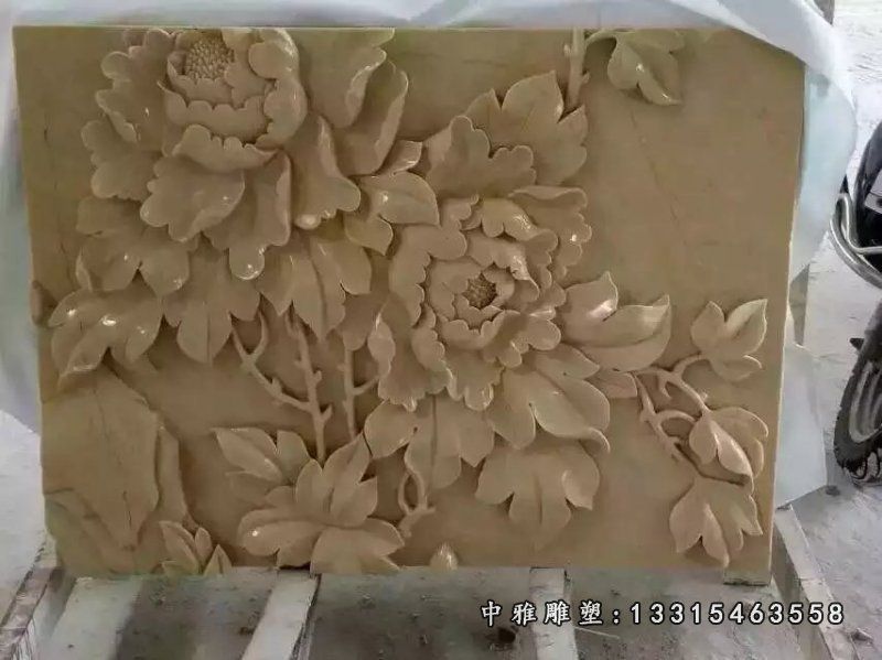 砂岩浮雕，砂岩荷花石浮雕