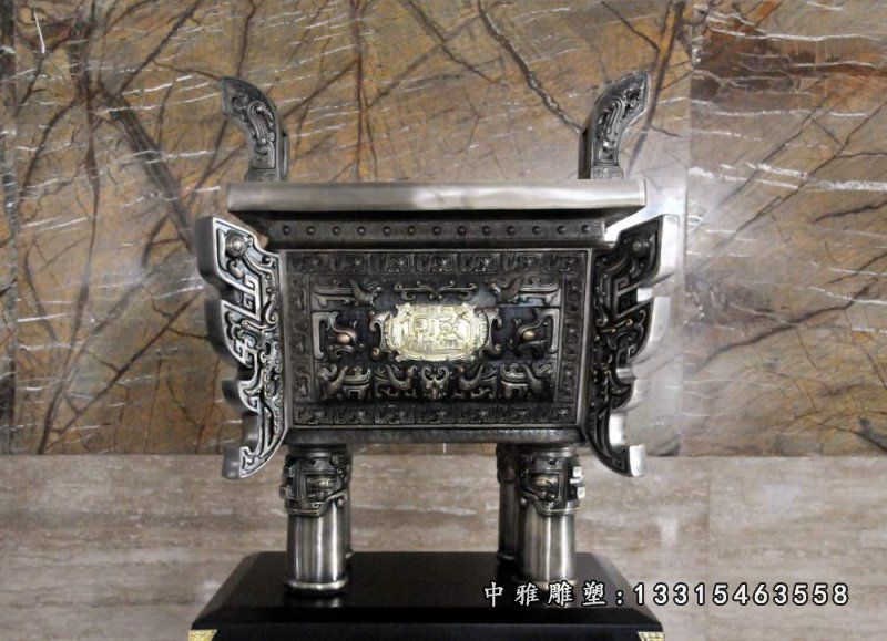 铜雕鼎，企业铜鼎雕塑 (1)