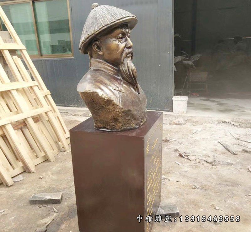 林则徐胸像铜雕，校园古代名人铜雕