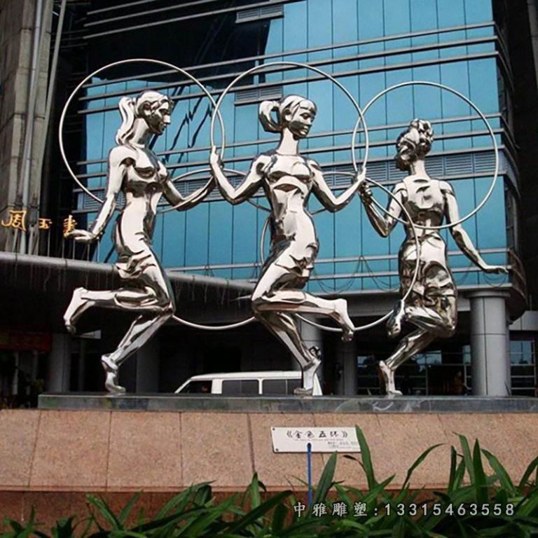 不锈钢跳舞美女 广场人物雕塑