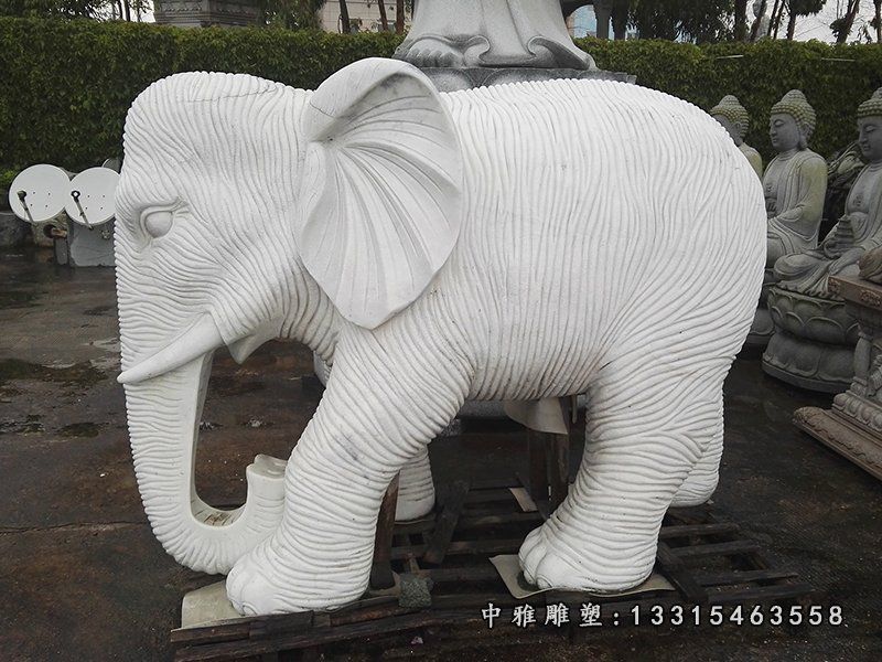 汉白玉吉祥如意小象雕塑