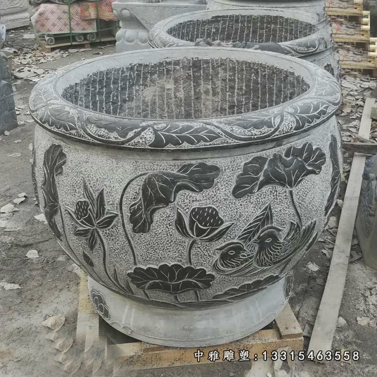 石雕花盆雕塑 大理石景观摆件 (27)