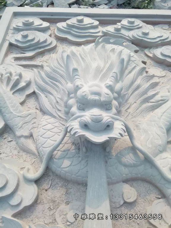 汉白玉浮雕，石雕龙浮雕(3)
