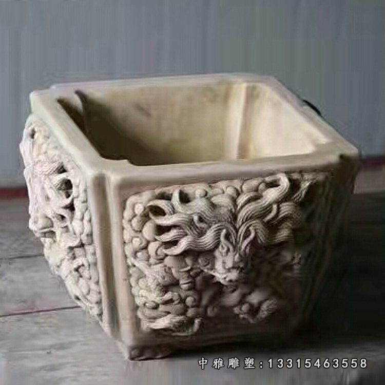 青石龙浮雕 石雕庭院景观雕塑