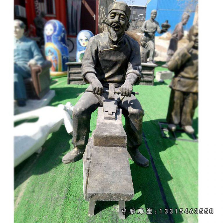 古代木匠铜雕公园人物铜雕