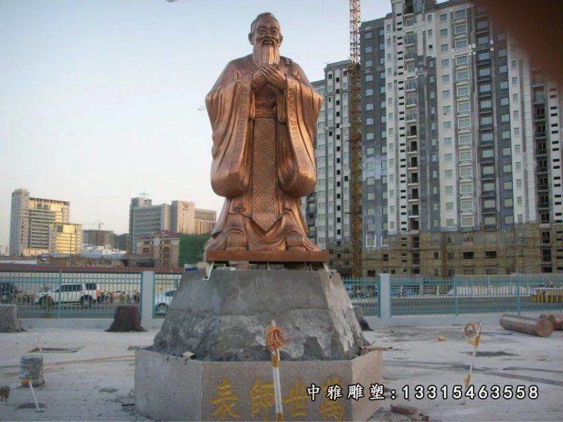 孔子铜雕，校园名人铜雕 (2)