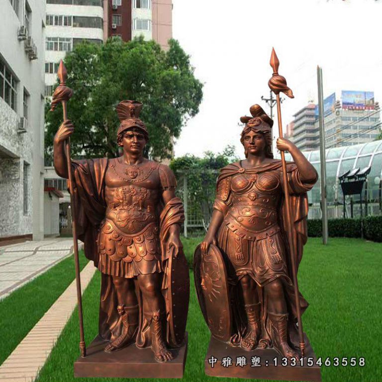 西方人物希腊战士铜雕 (1)