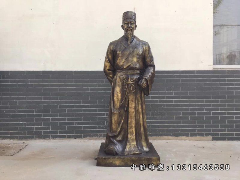 古代人物铜雕