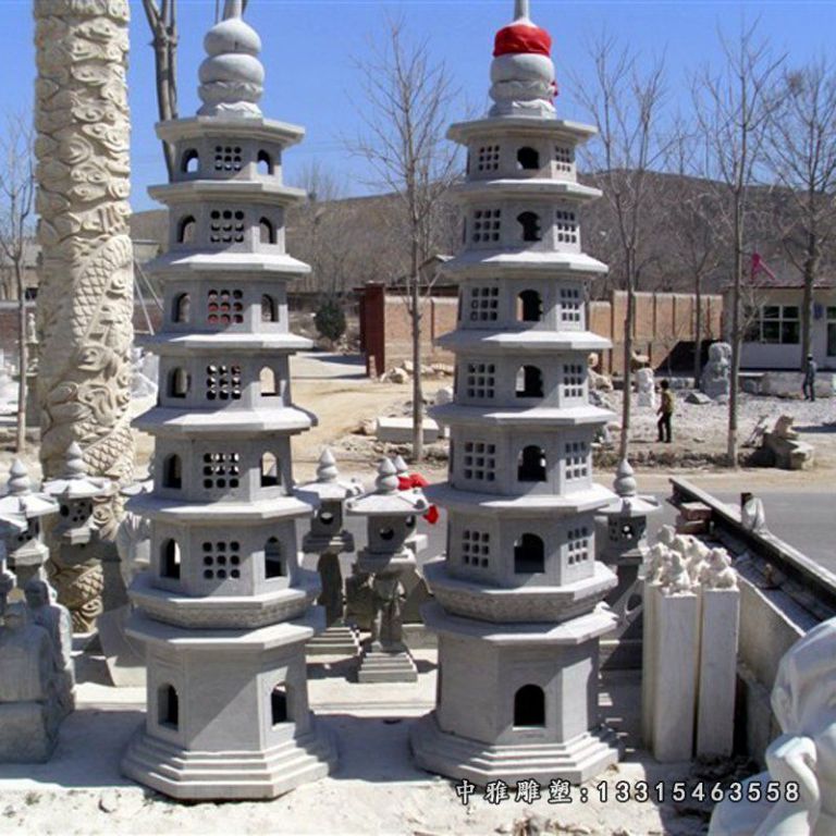 石塔，大理石石塔石灯
